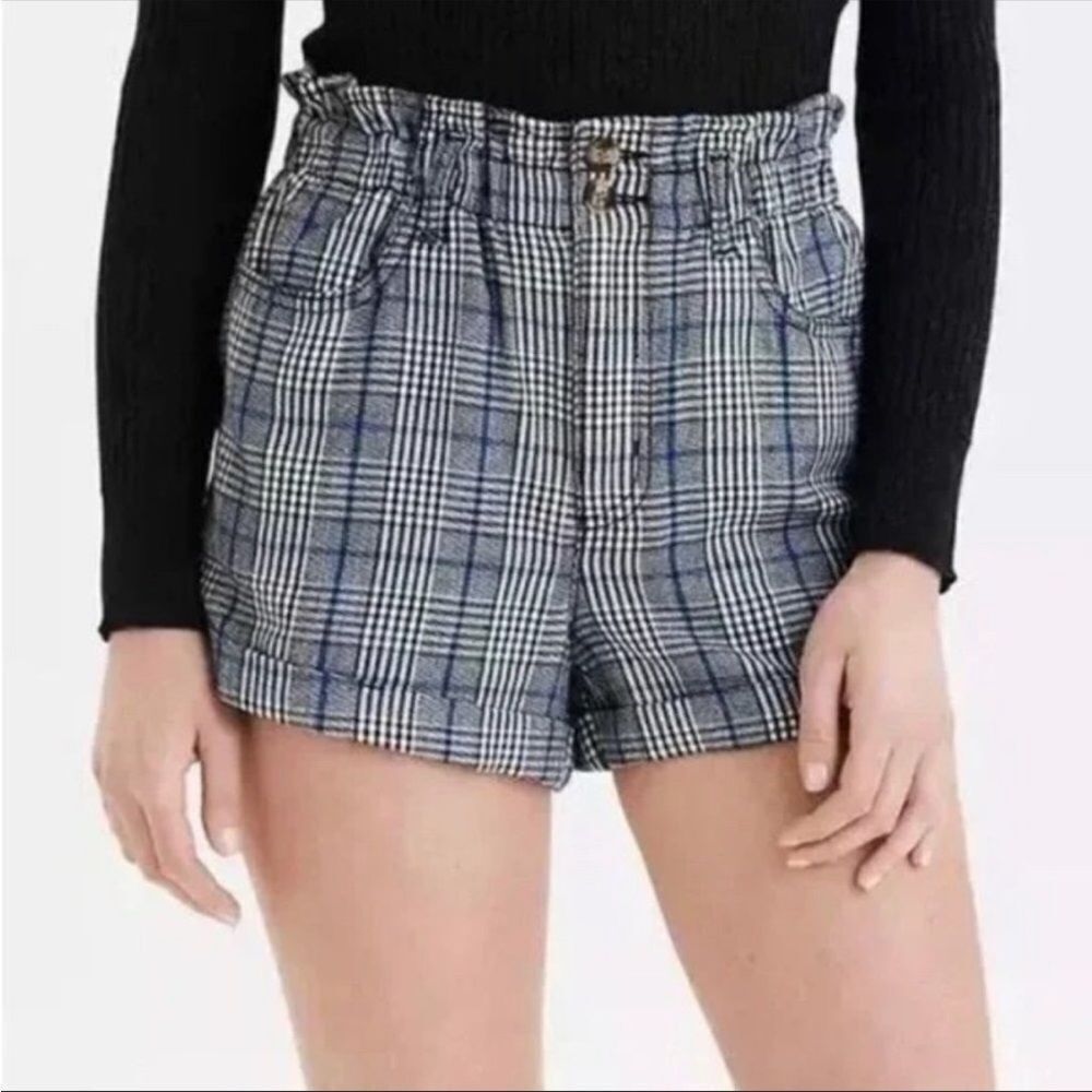 AMERICAN EAGLE | Plaid Paperbag High Waisted Shorts Mom Style Women’s Size 6